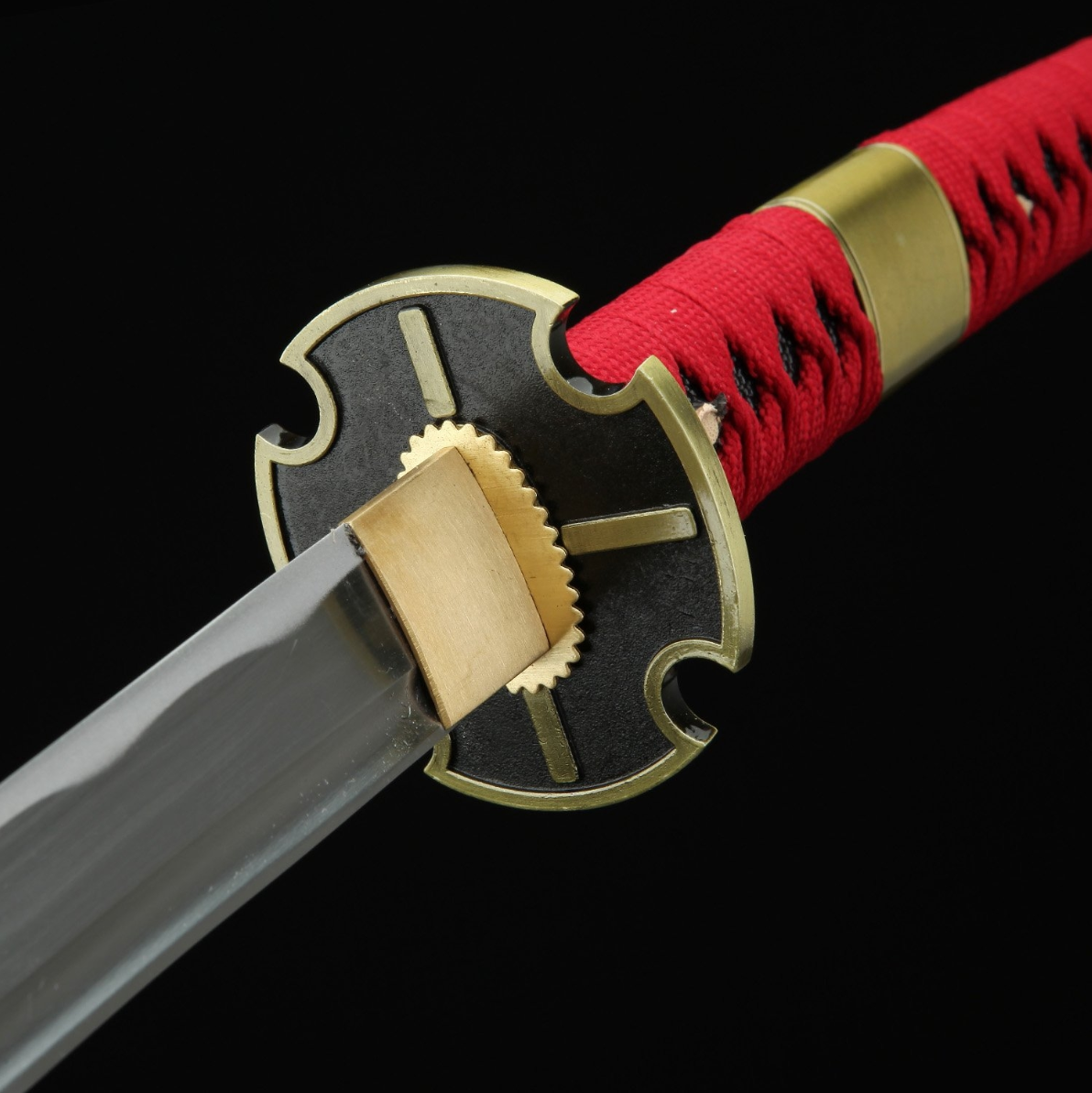 One Piece Roronoa Zoro Sandai Kitetsu Katana Samurai-Schwert-Replik mit roter Scheide, Cosplay Katana-Anime-Schwert